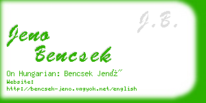 jeno bencsek business card